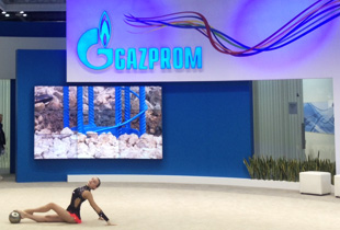 Gazprom Stand at Gastech 2014 Constructed